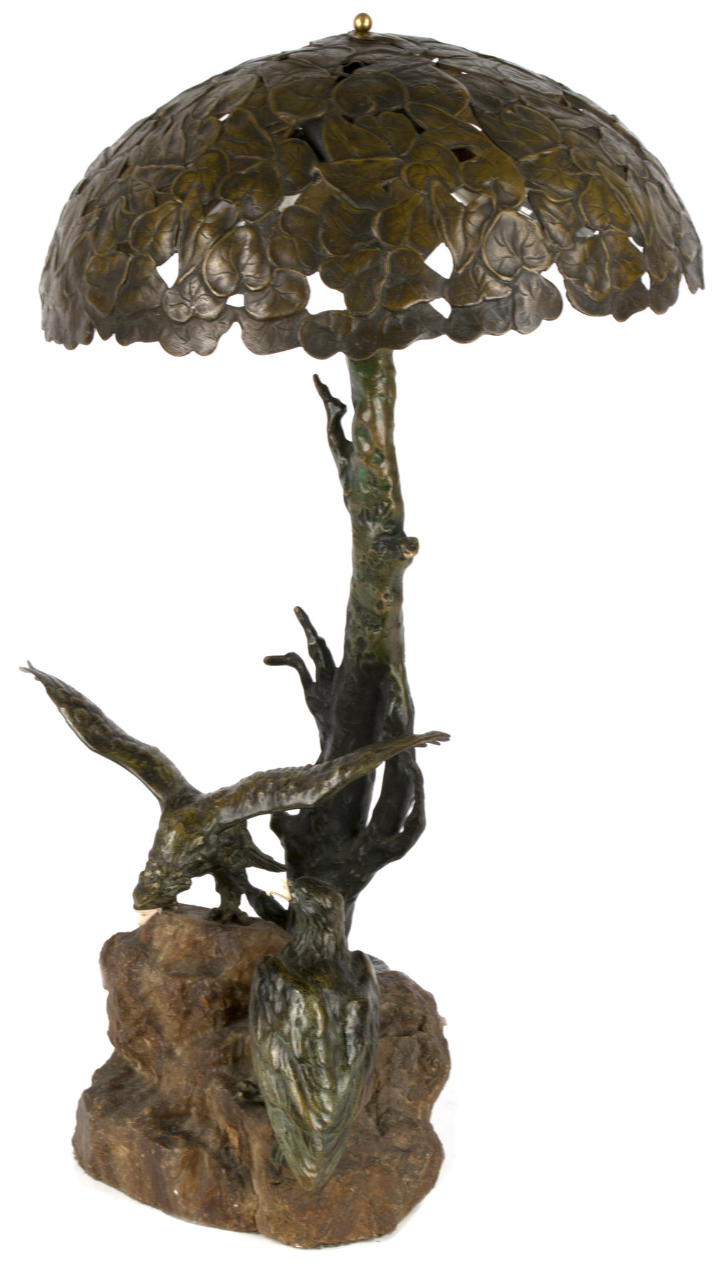 Fine Austrian Sculpted Bronze and Onyx Table Lamp