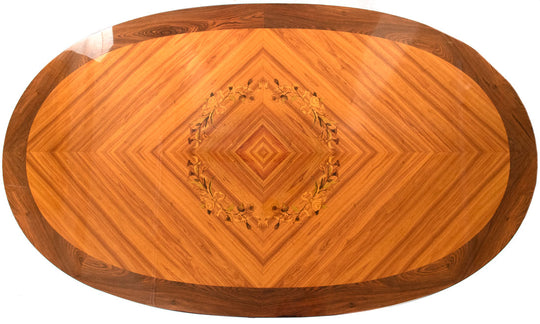 Louis XVI Style Parquetry Dinner Table with Ormolu Mounts (c. 1960)