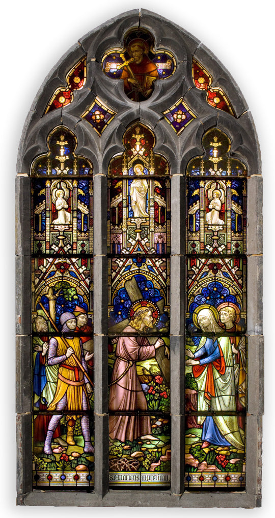 Gothic-style Stained Glass Windows Featuring the Life of Christ