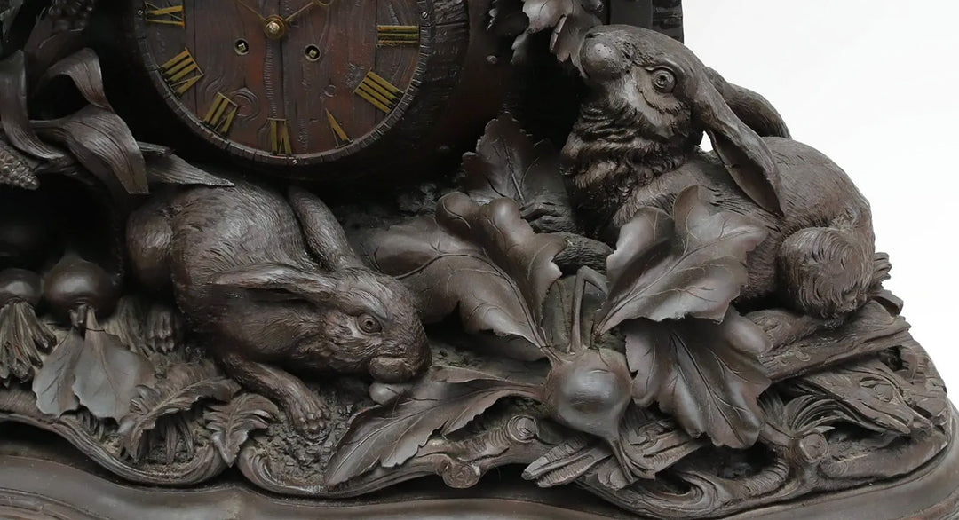 19th Century Black Forest Carved Roosters & Rabbits Clock – Anthonys ...