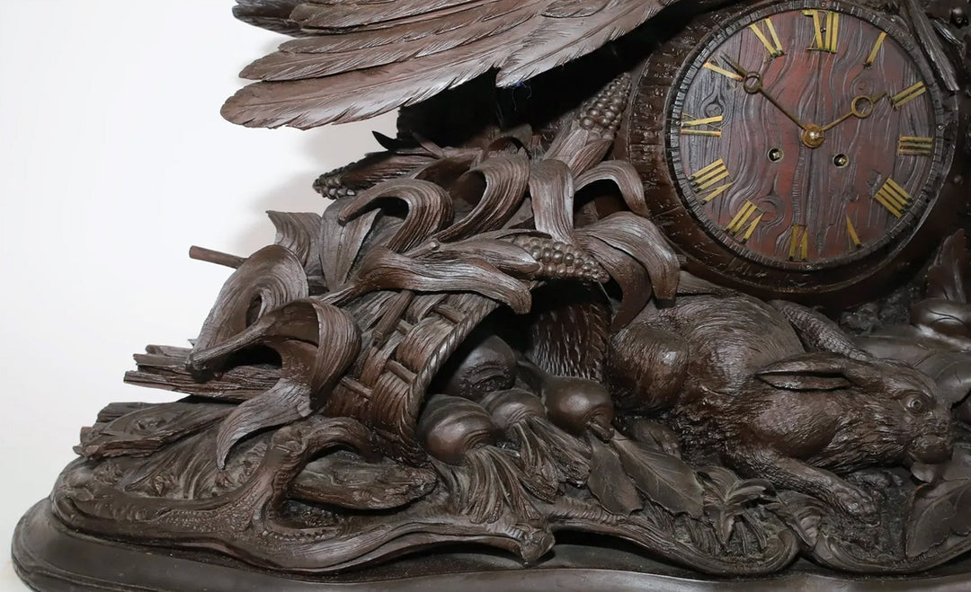 19th Century Black Forest Carved Roosters & Rabbits Clock – Anthonys ...
