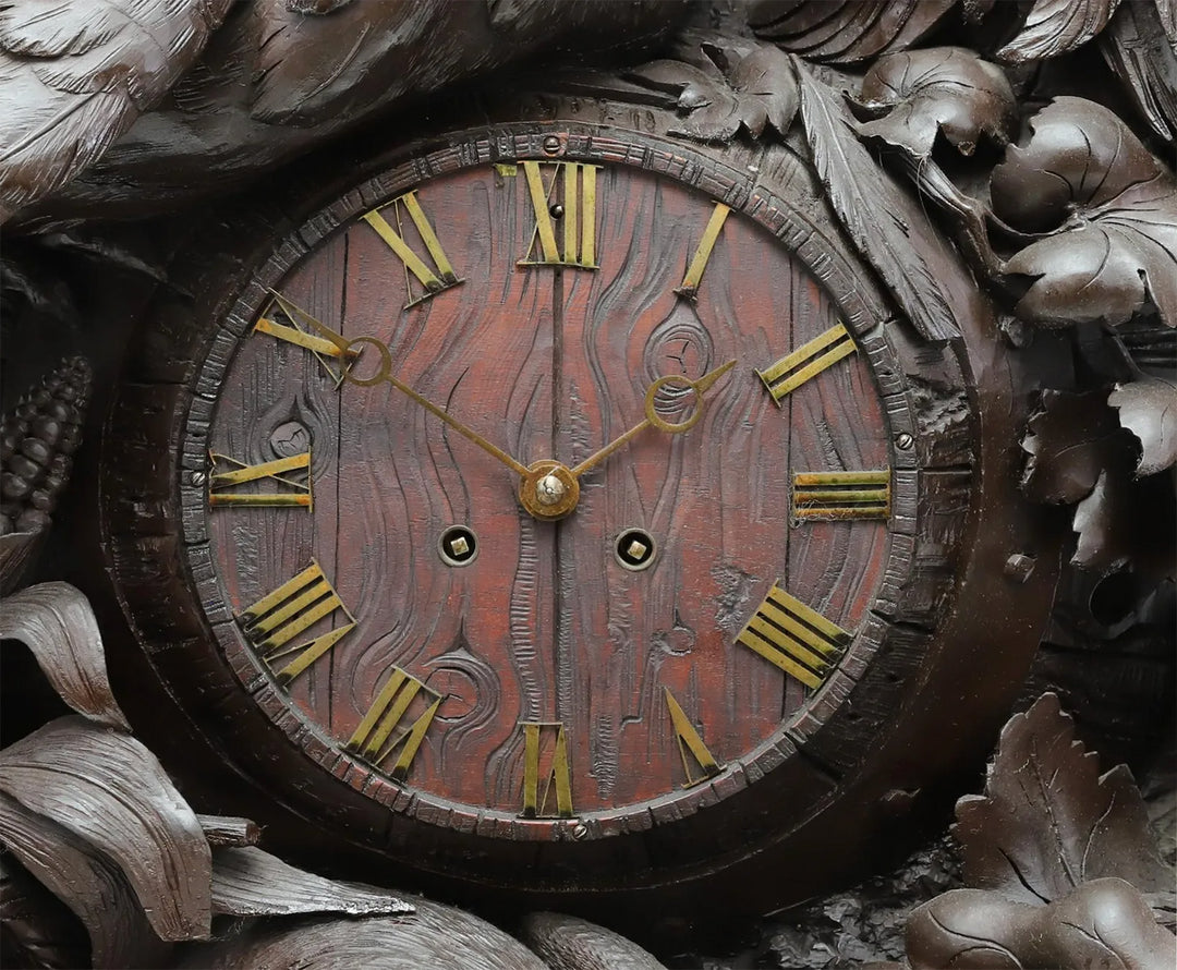 19th Century Black Forest Carved Roosters & Rabbits Clock – Anthonys ...