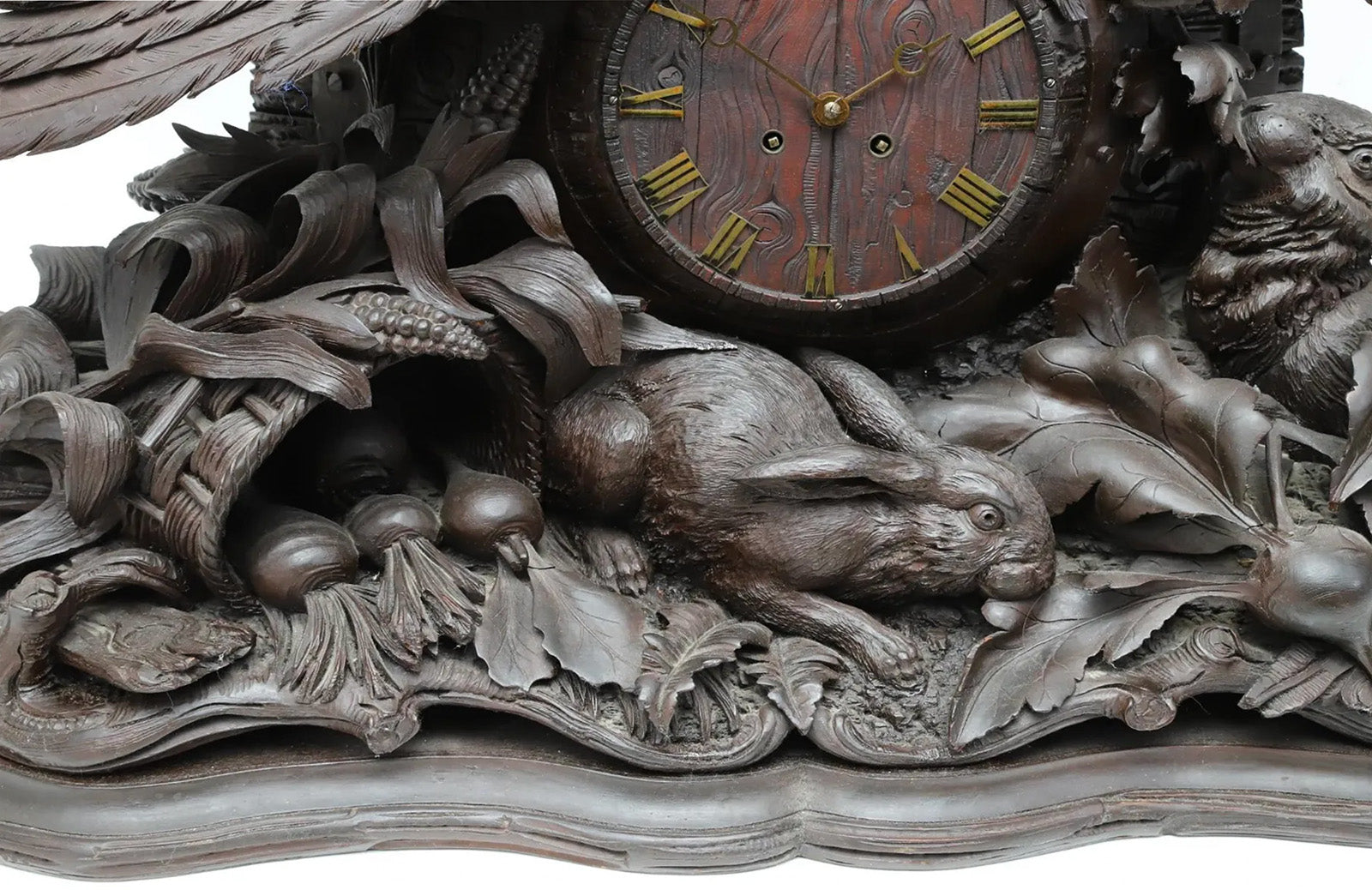 19th Century Black Forest Carved Roosters & Rabbits Clock – Anthonys ...