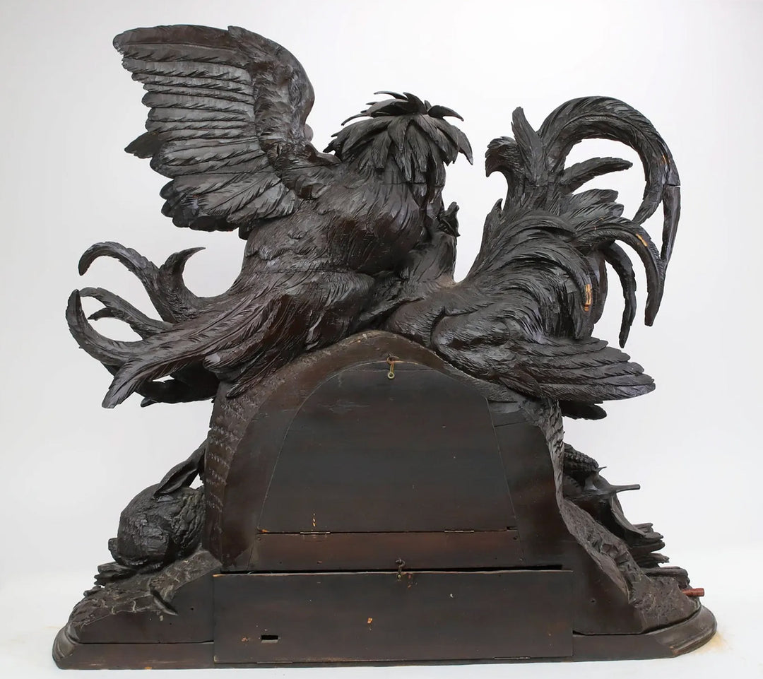 19th Century Black Forest Carved Roosters & Rabbits Clock – Anthonys ...