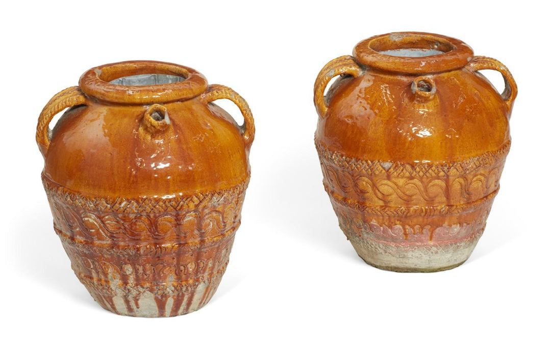 Early 20th Century Italian Glazed Earthenware Jars