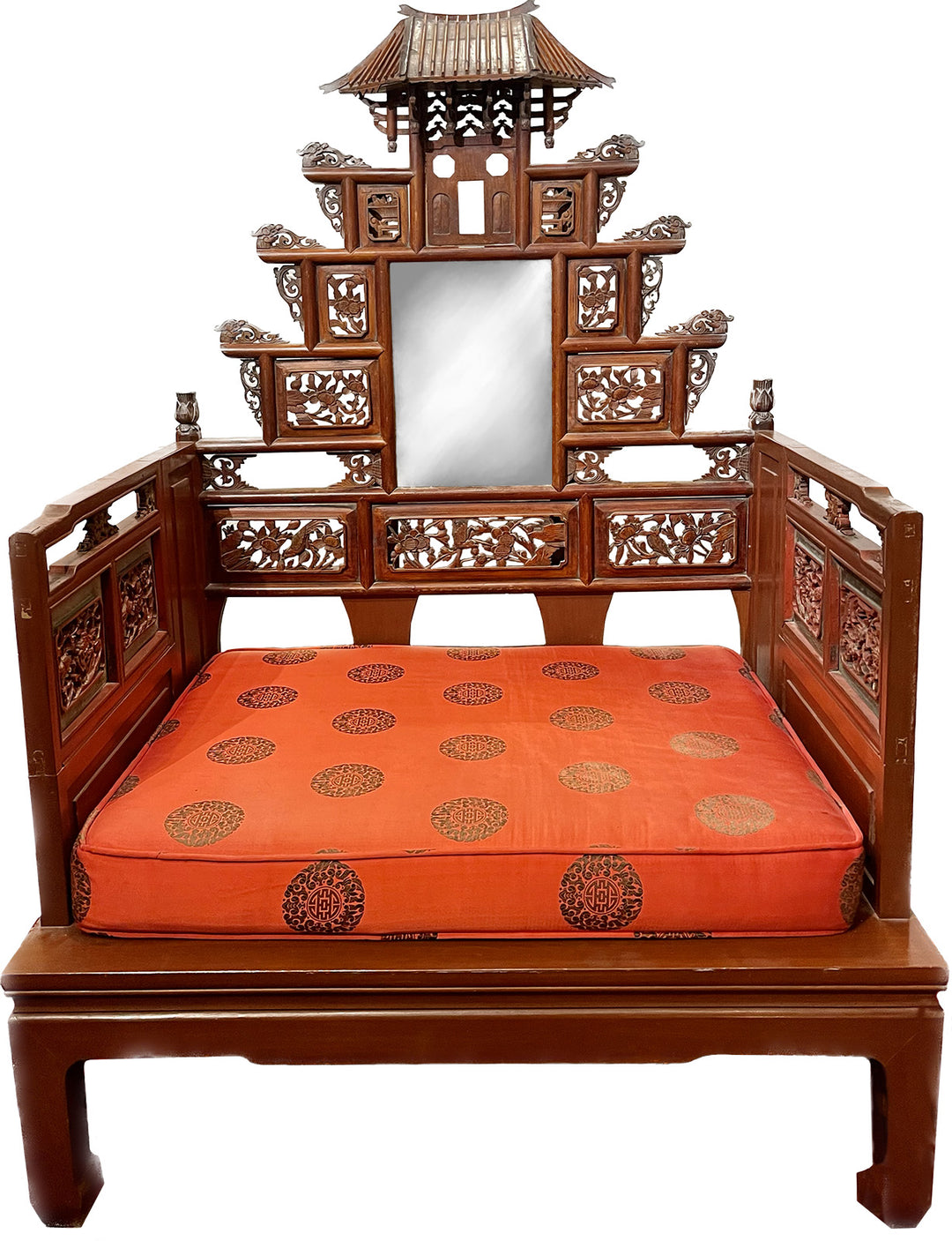 Early 20th Century Chinese Carved Meditation Chair