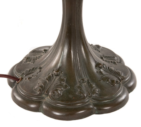 Stained Glass and Bronze Table Lamp