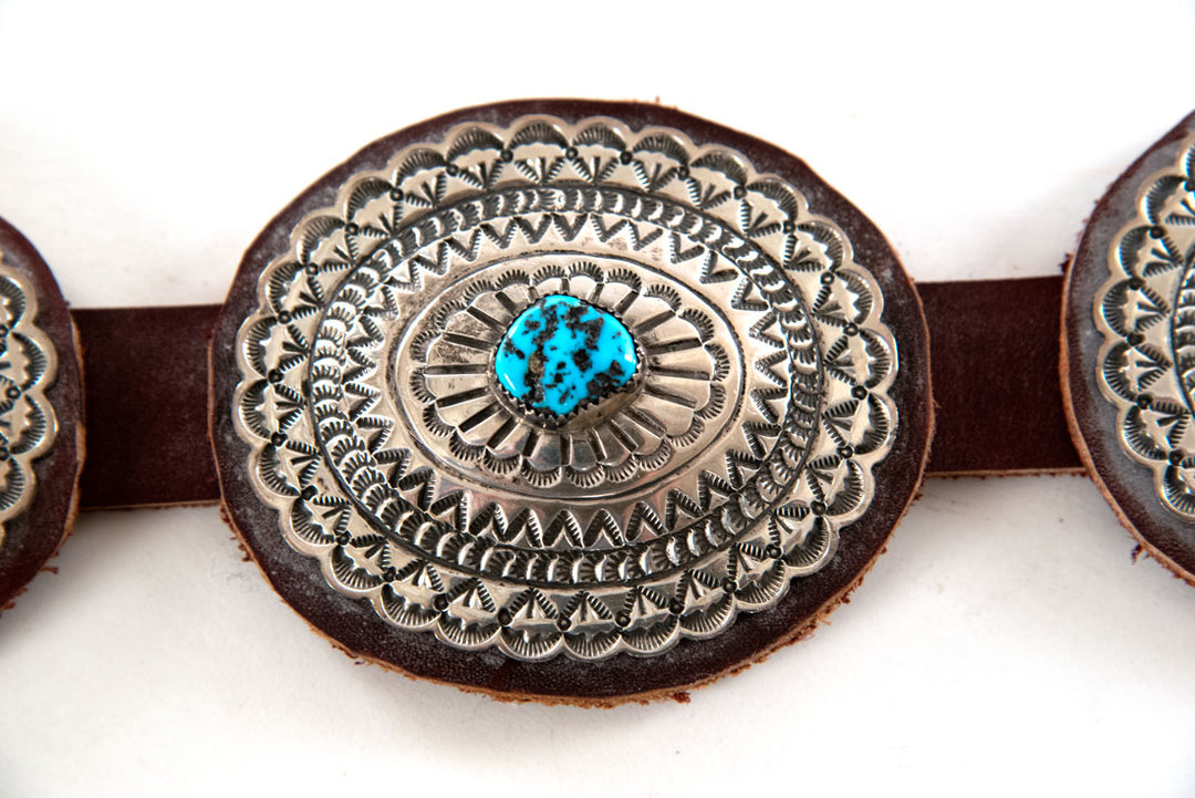 Turquoise & Sterling Silver Concho Belt