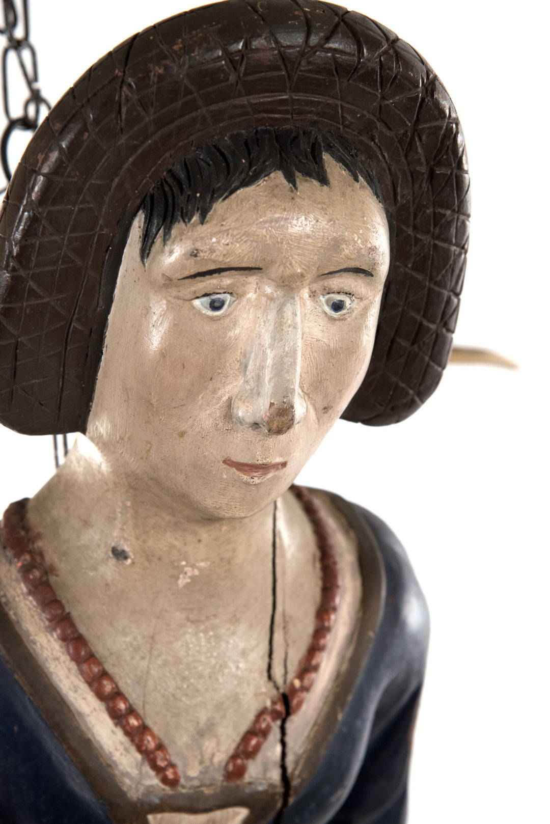 Two-light German Lüsterweibchen with a Polychrome Carved Woman