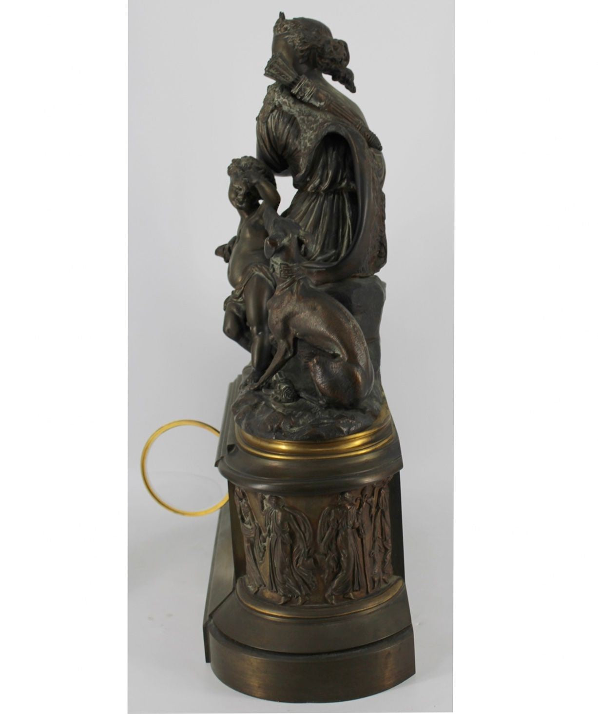 Large French Figural Mantel Clock: Diana and Cupid – Anthonys Fine