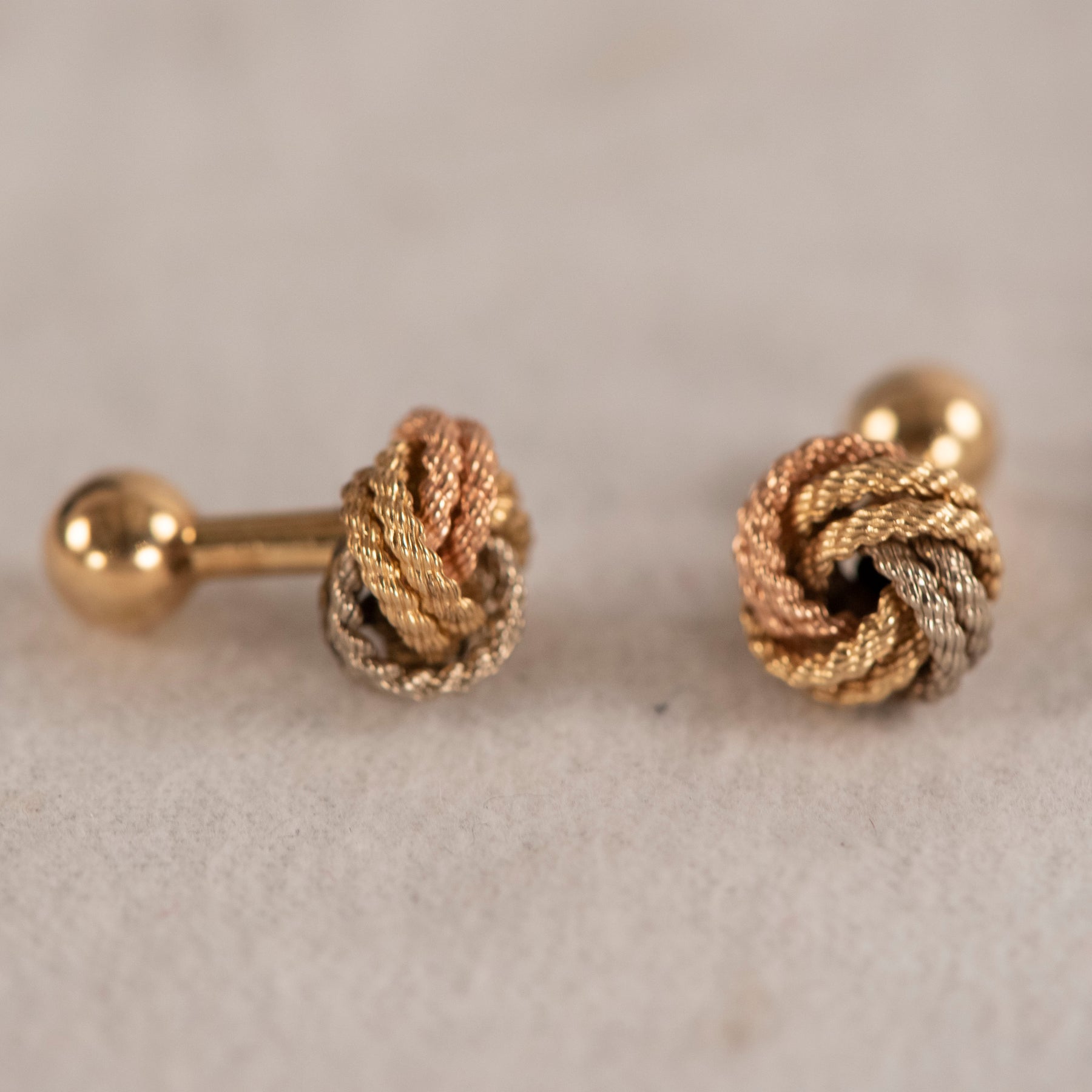 Tri-color Gold Knot Cufflinks