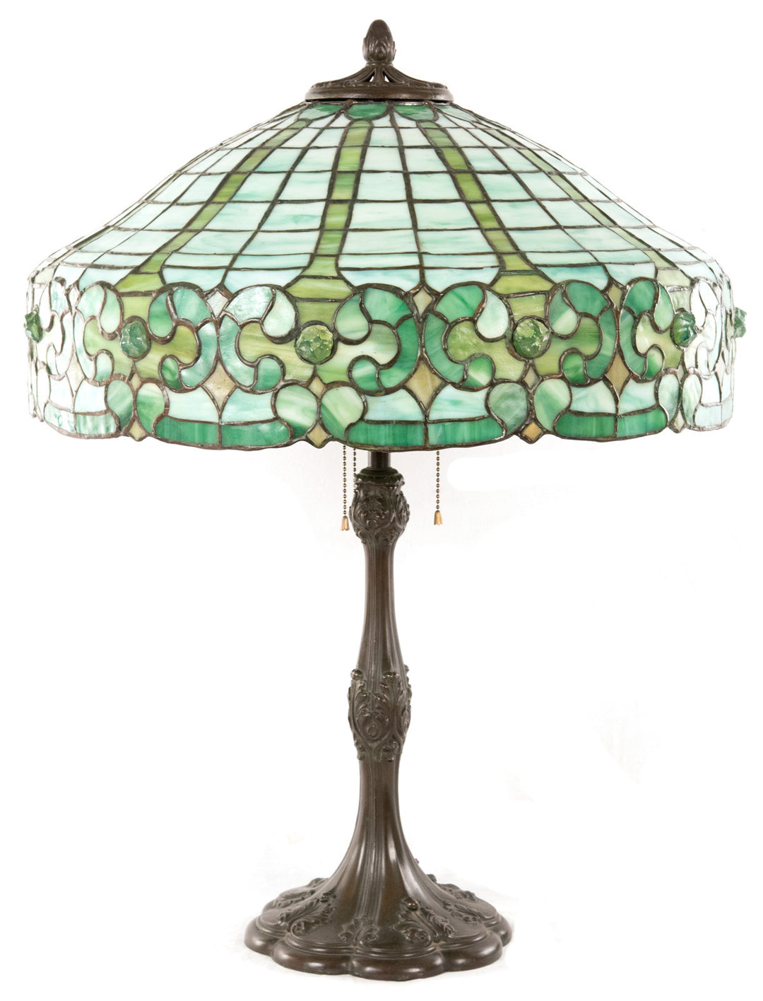 Stained Glass and Bronze Table Lamp