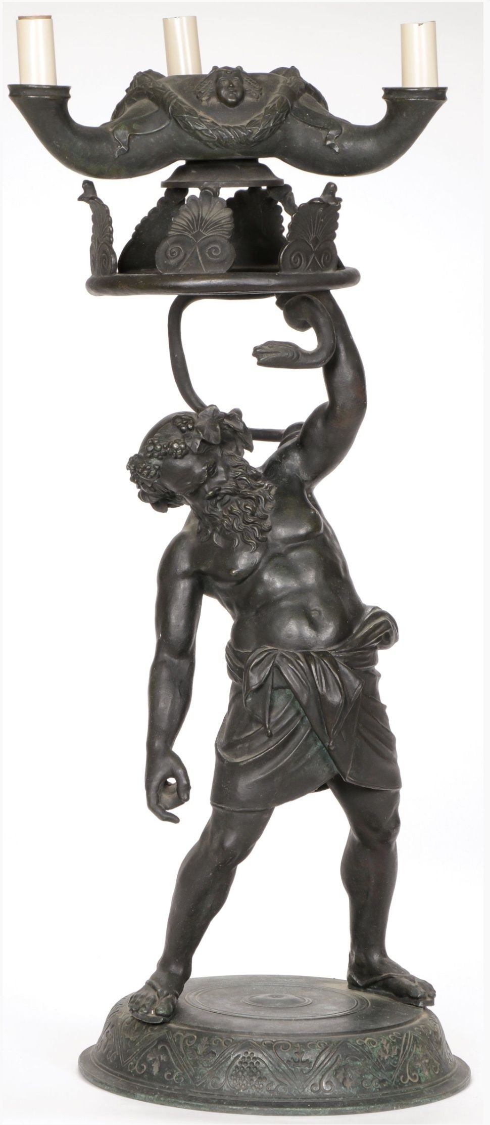 19th Century Bronze Bacchus Lamp