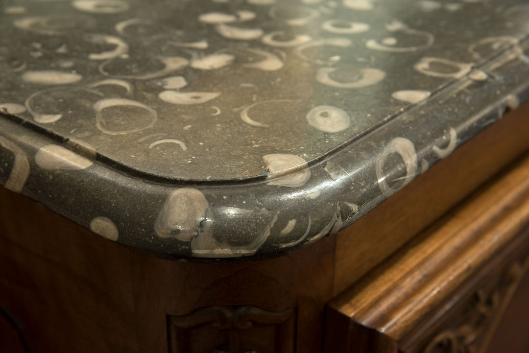 French Regency 18th Century Fossil Top Buffet Sideboard