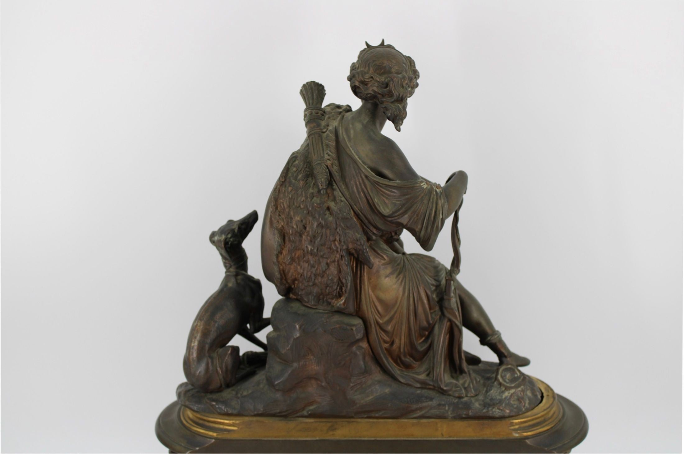Large French Figural Mantel Clock: Diana and Cupid – Anthonys Fine