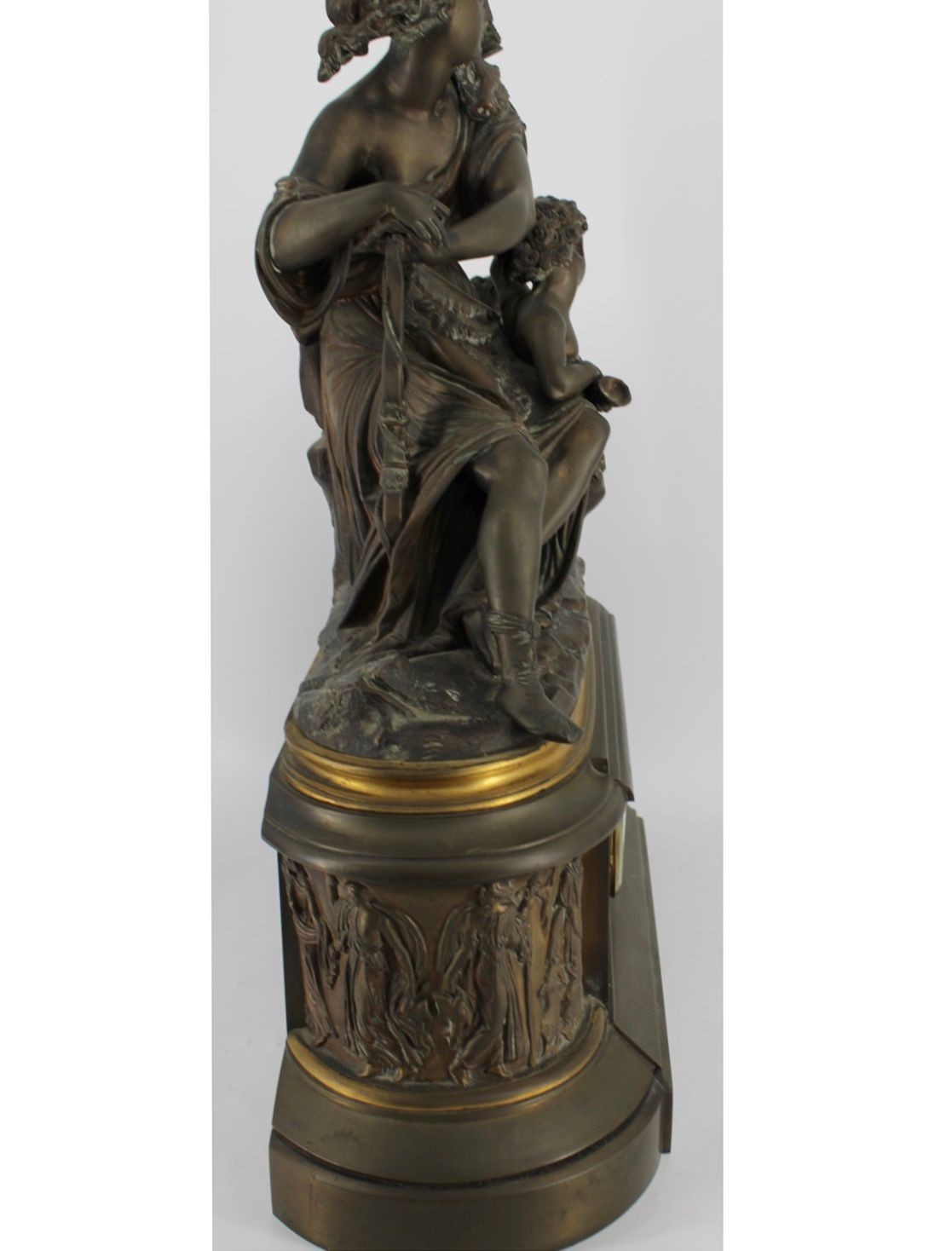 Large French Figural Mantel Clock: Diana and Cupid – Anthonys Fine