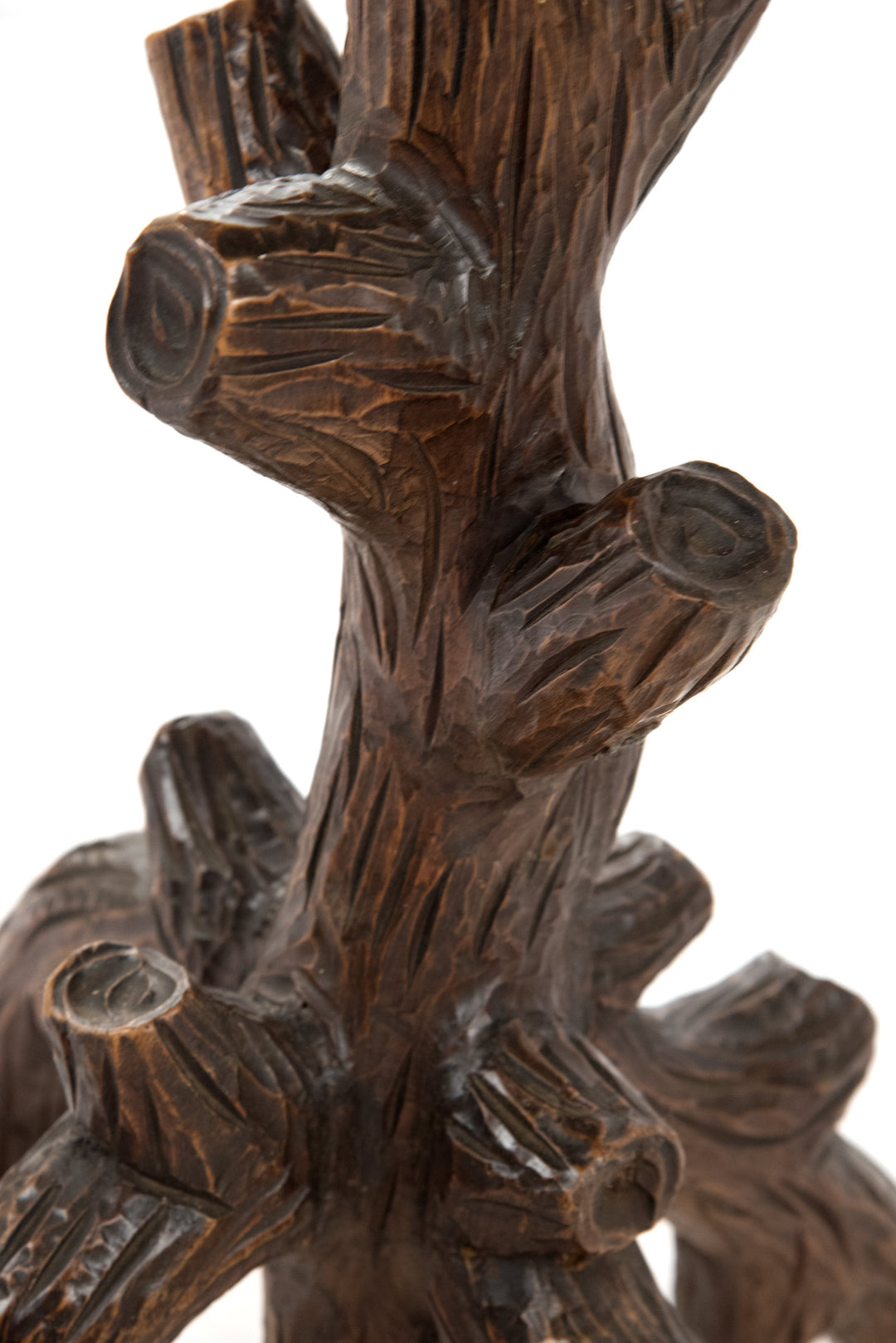 Black Forest Carved Wood Stand with Tray