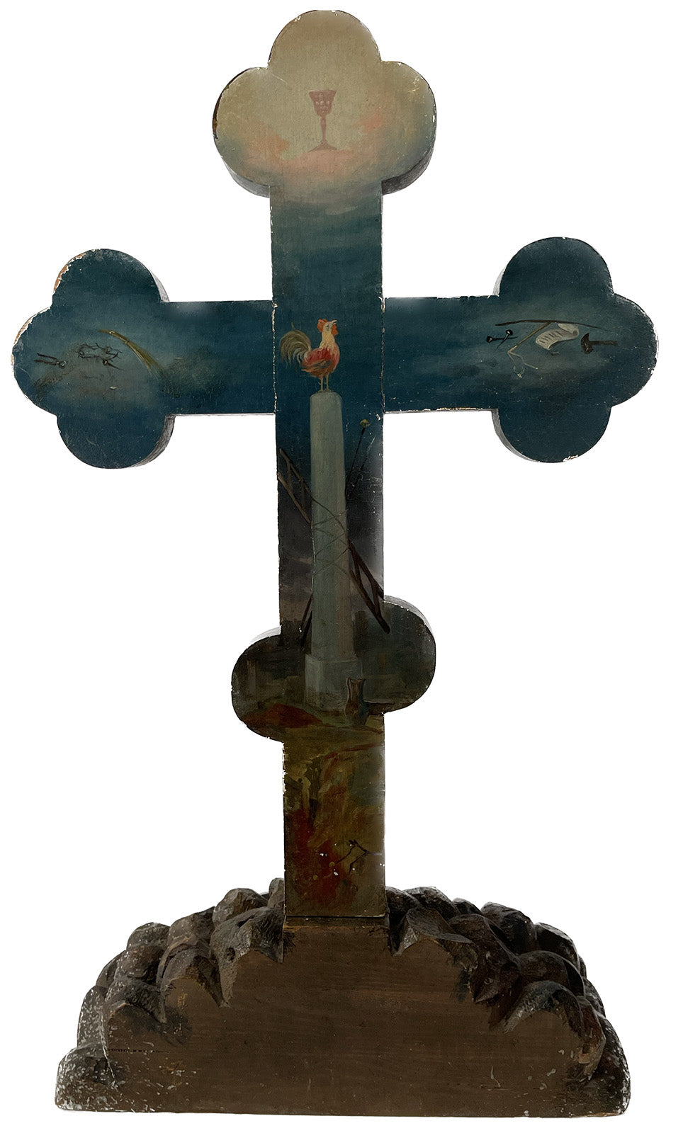 Early 19th Century Painted Russian Icon Crucifix
