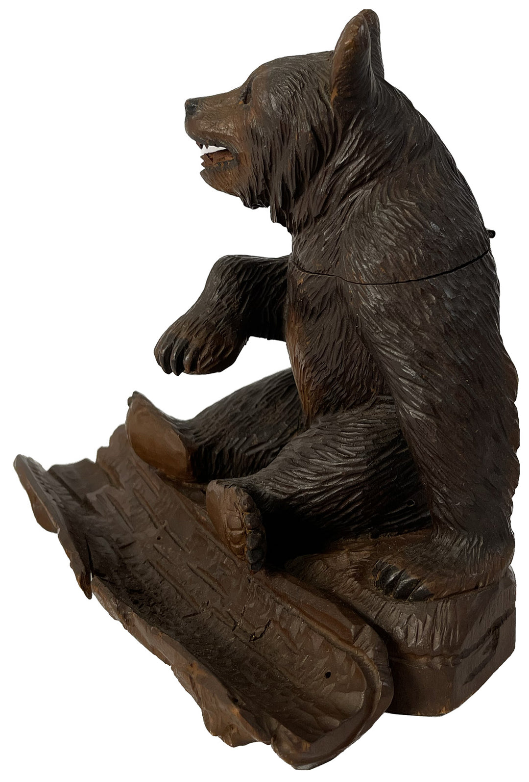19th Century Black Forest Carved Bear Inkwell