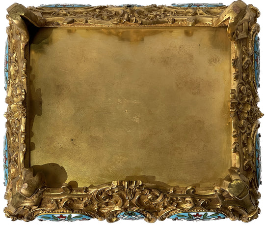 Napoleon III Golden Bronze & Cloisonné Coffer