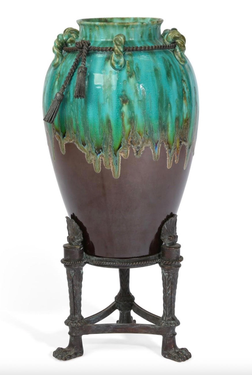 Chinese Porcelain Urn on Stand