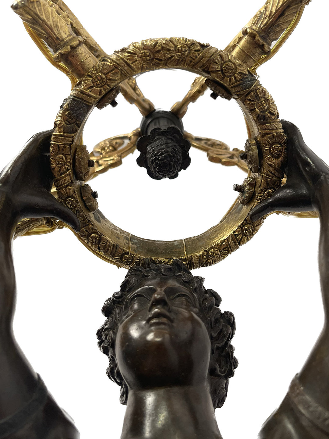 Pair of 19th Century French Gilt and Bronze Figural Sconces
