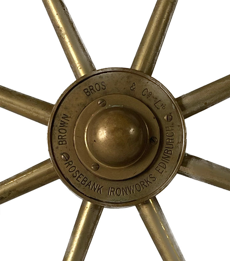 Early 20th Century Brown Bros & Co. Brass Ship's Wheel