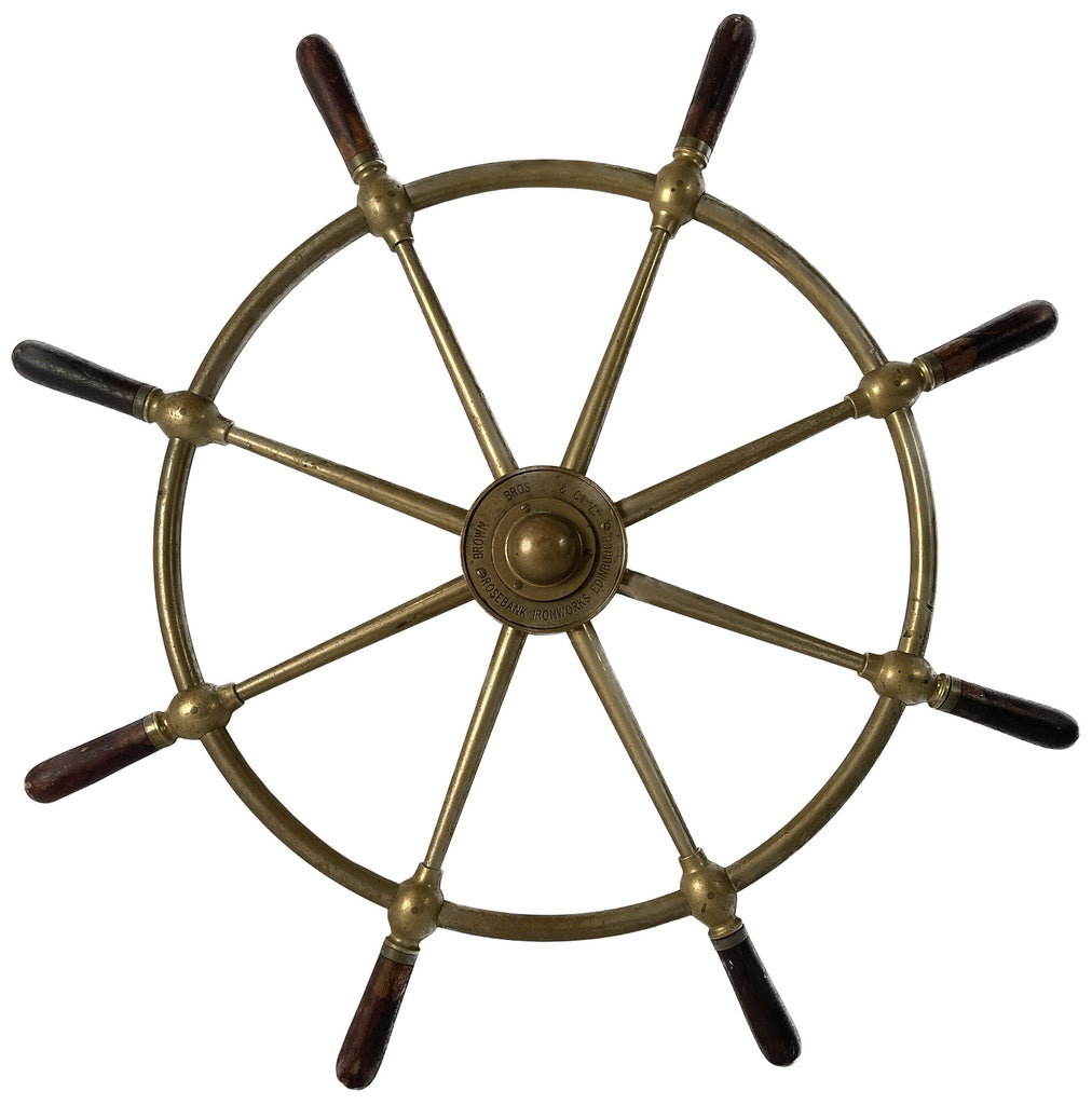 【激レア】Brown Brothers 船舵 Rosebankレトロ船 舵 かじ Early 20th Century Brown Bros & Co. Brass Ship's Wheel – Anthonys