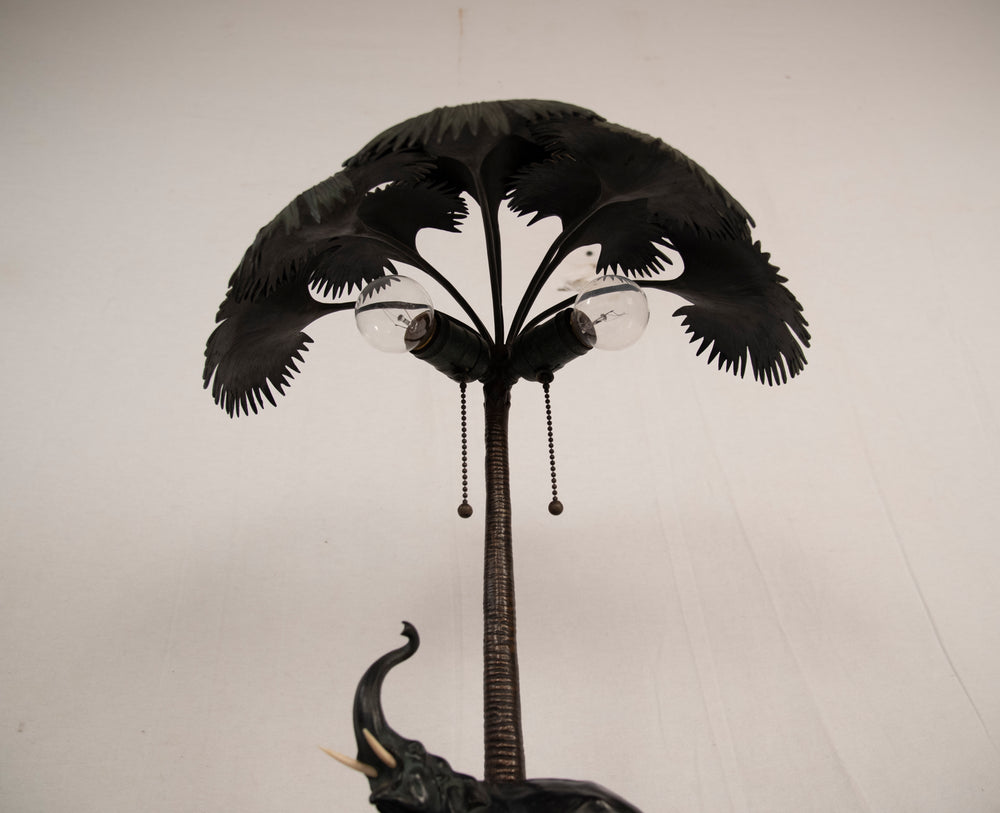 Orientalist Vienna Bronze Elephant Lamp