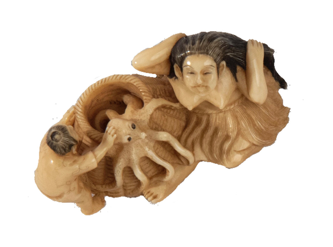Netsuke of Woman and Octopus