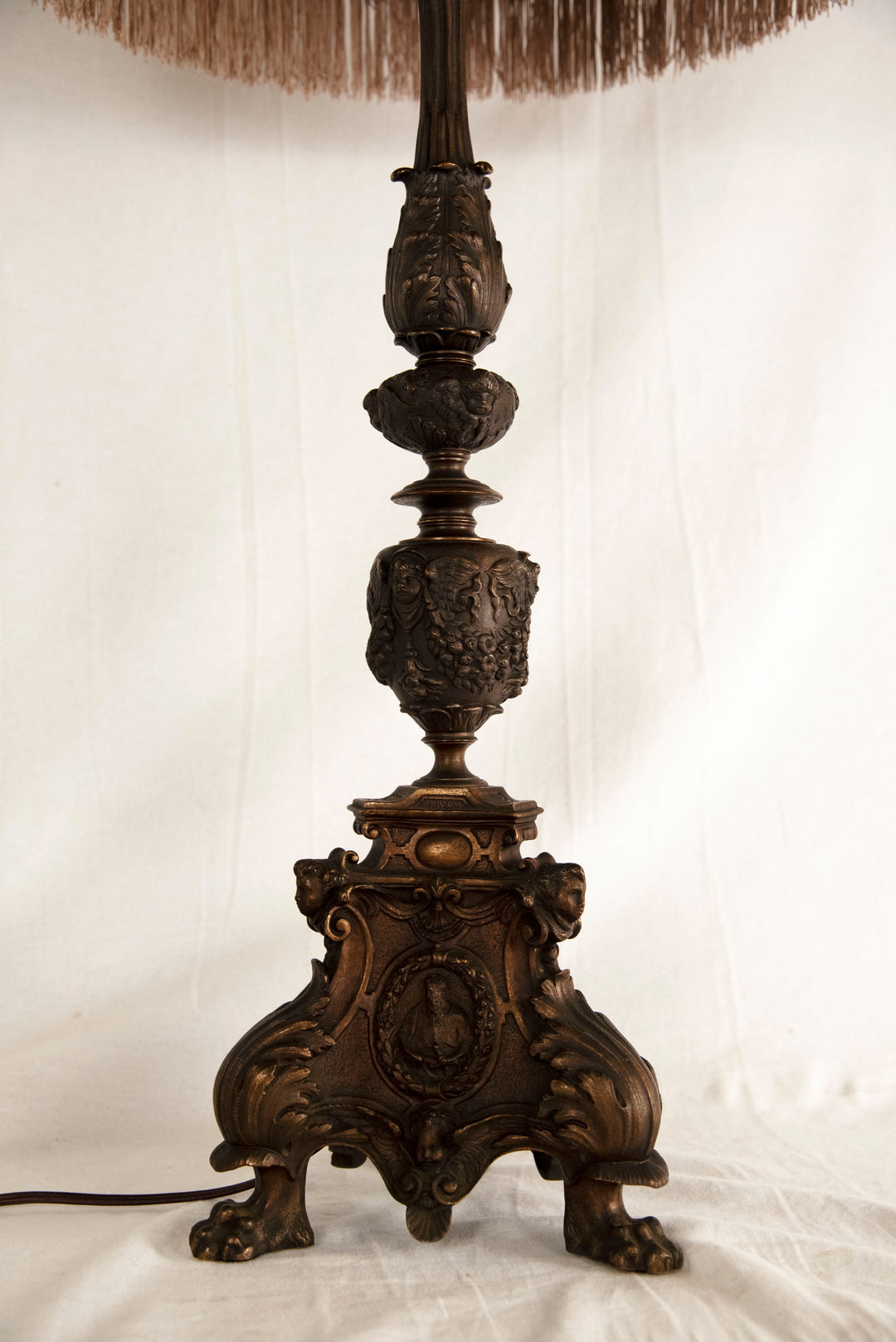 Renaissance Revival Bronze Stamped Tiffany Table Lamp