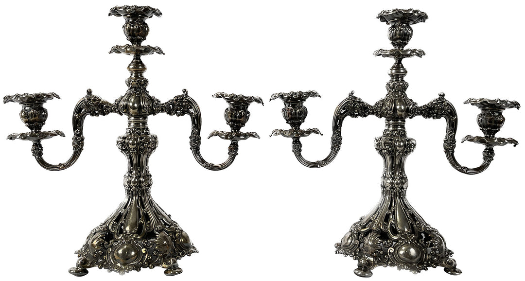 Pair of Reed & Barton Silver-Plated Candelabras