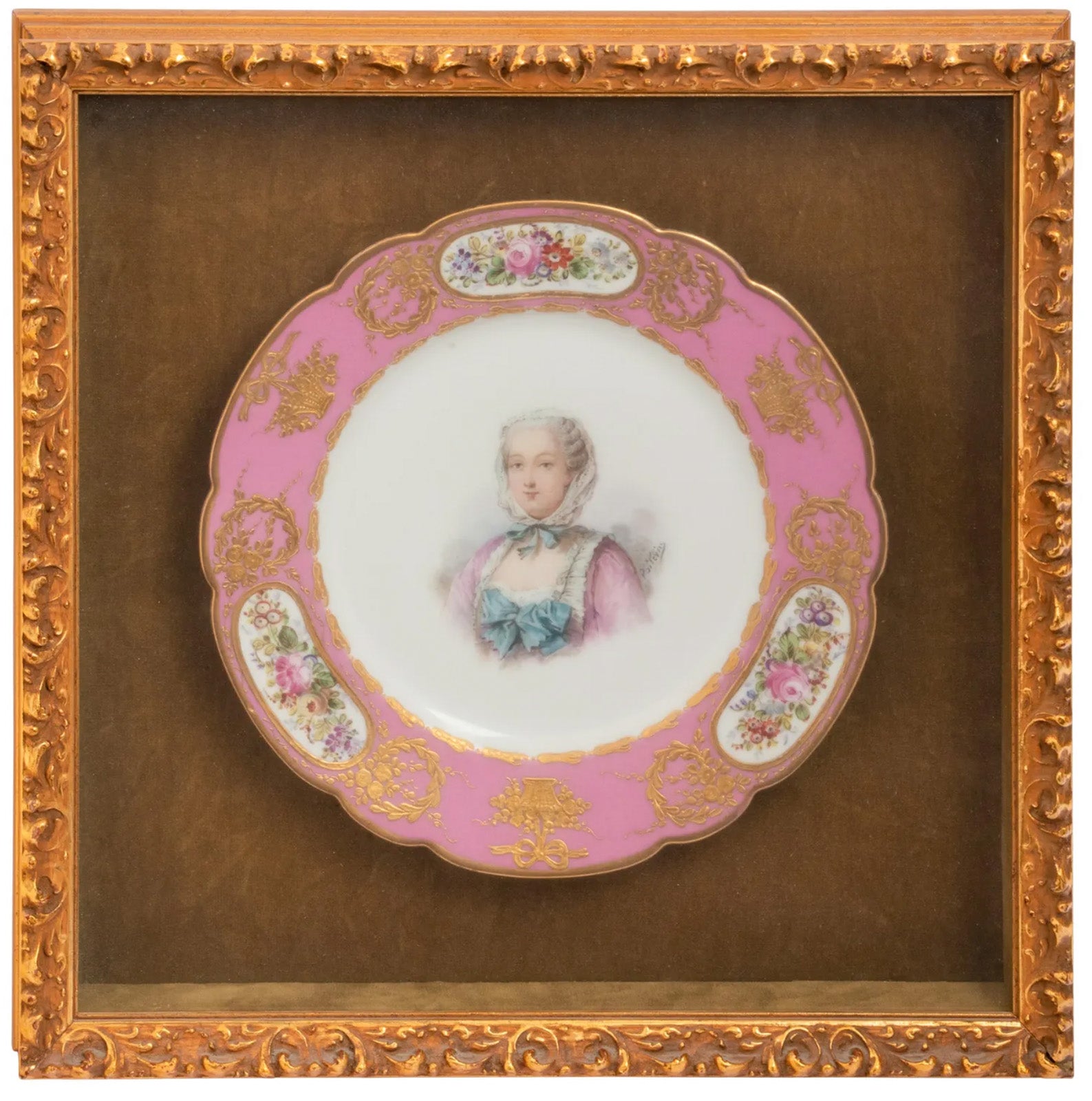 SÈVRES　セーヴル　キャビネットプレート　肖像画　アンティーク 19th Century Collection of Seven Framed Sèvres Porcelain Plates