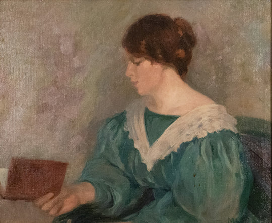 Portrait of a Woman Reading by Myra Louise Sawyer