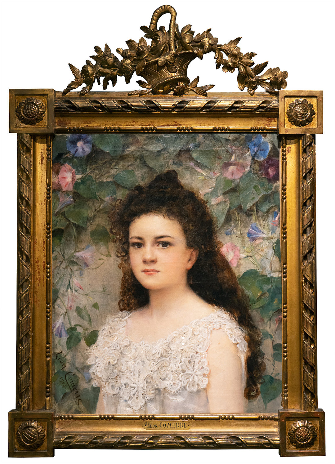 Portrait of a Young Girl in Lace Blouse by Léon-François Comerre