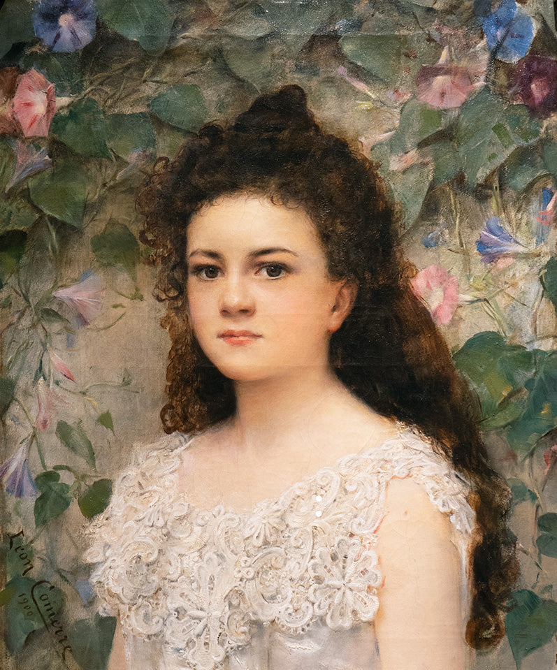 Portrait of a Young Girl in Lace Blouse by Léon-François Comerre