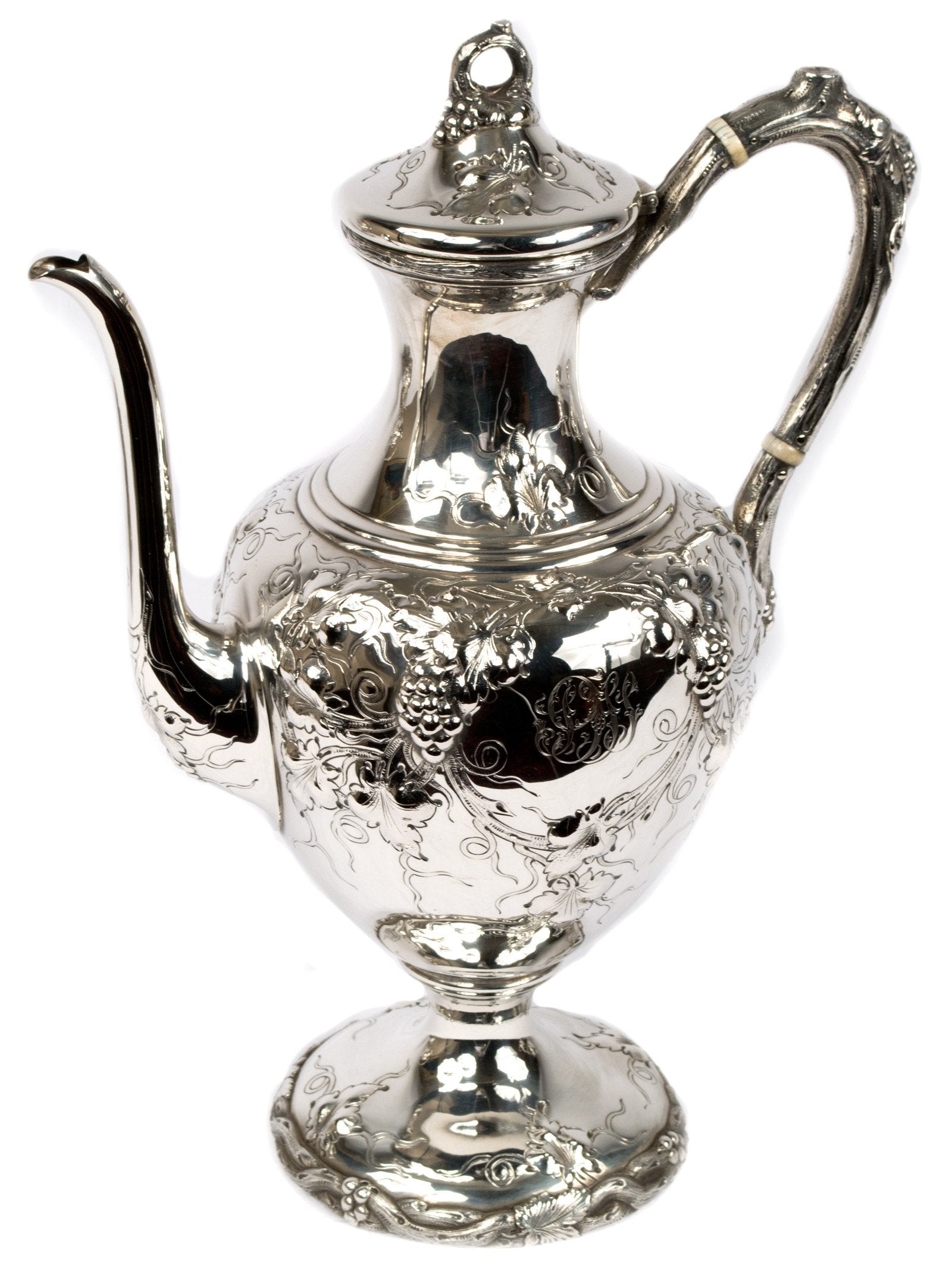 19th Century Hand Made Oversized Sterling Silver Tea and Coffee