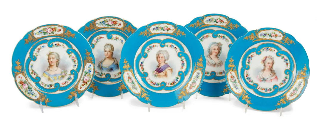 Set of 12 19th Century Sèvres Porcelain Plates