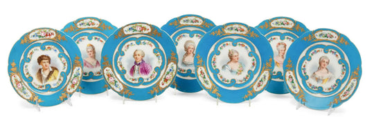 Set of 12 19th Century Sèvres Porcelain Plates