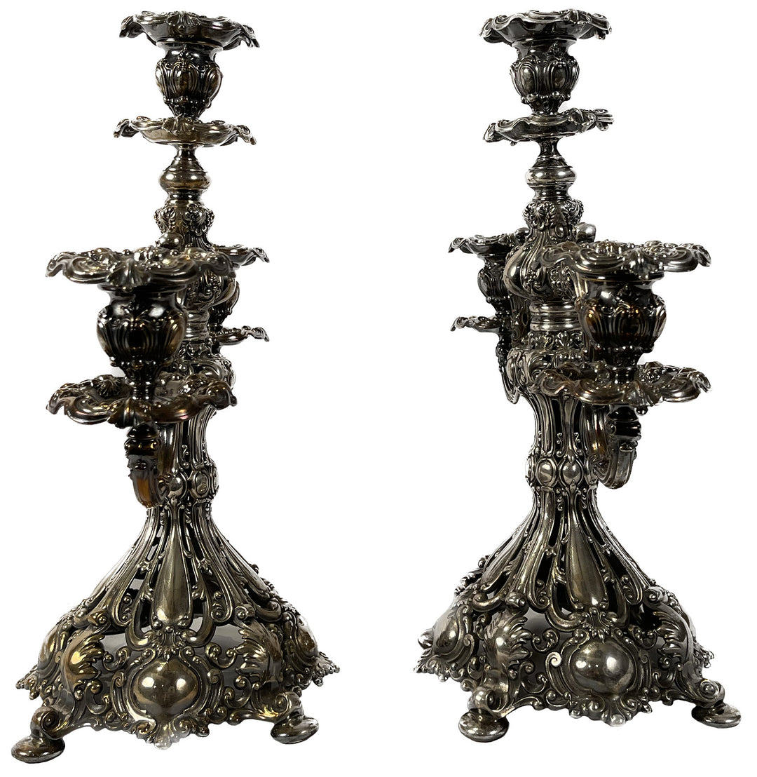 Pair of Reed & Barton Silver-Plated Candelabras