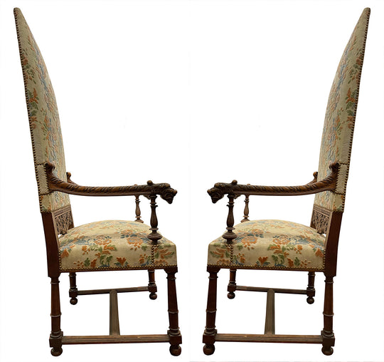 Pair of 19th Century French Floral Tapestry Armchairs