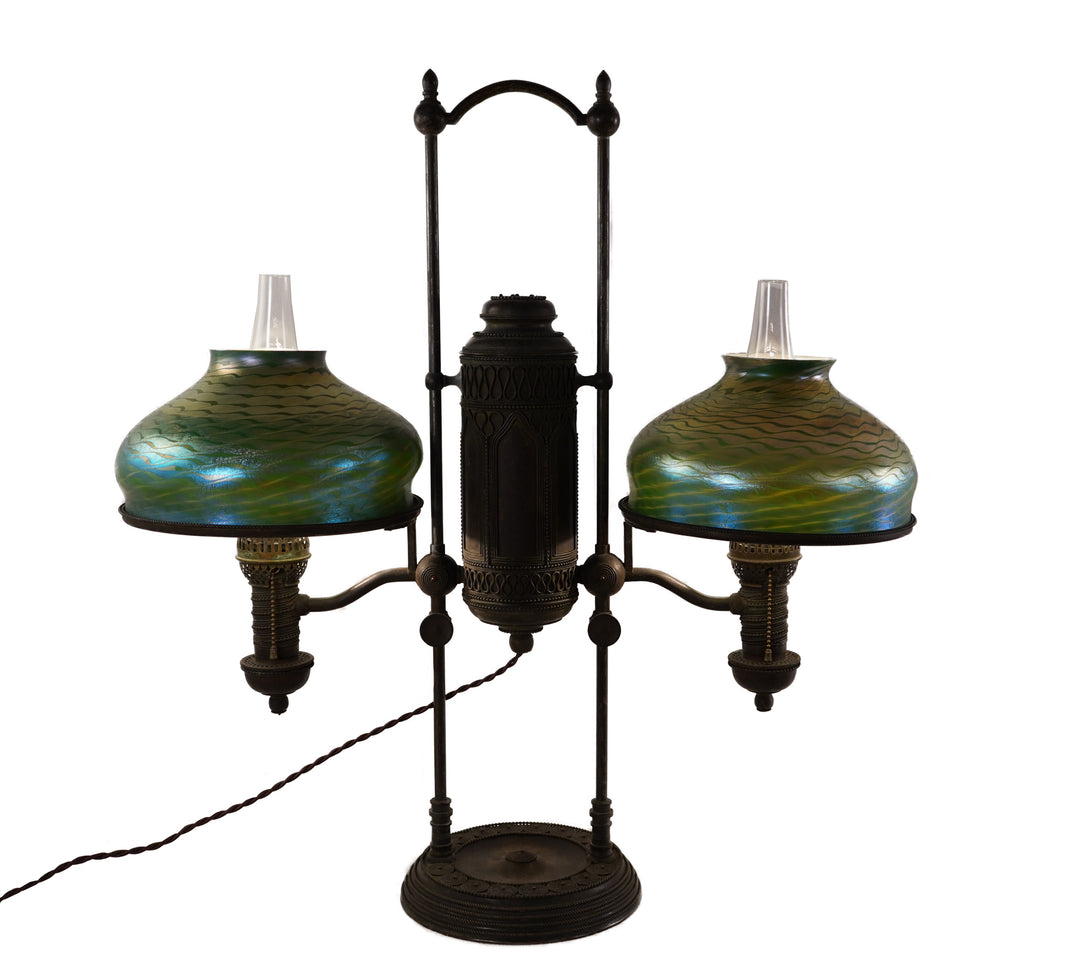 Tiffany Studios Lamp Base with Favrille Shades