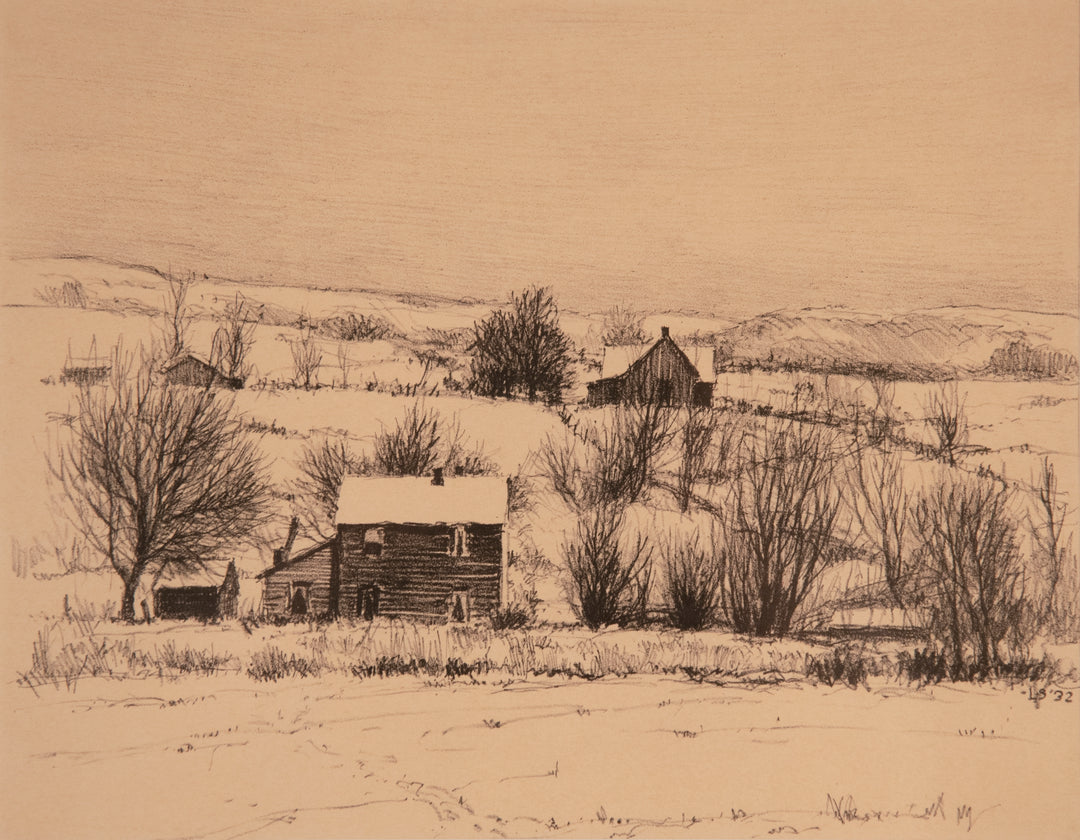 Winter Countryside Lithograph by LeConte Stewart