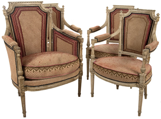 Two pairs of Period Louis XVI Arm Chairs