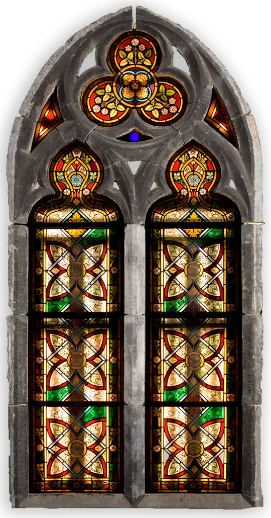 Gothic-style Stained Glass Windows Featuring the Life of Christ