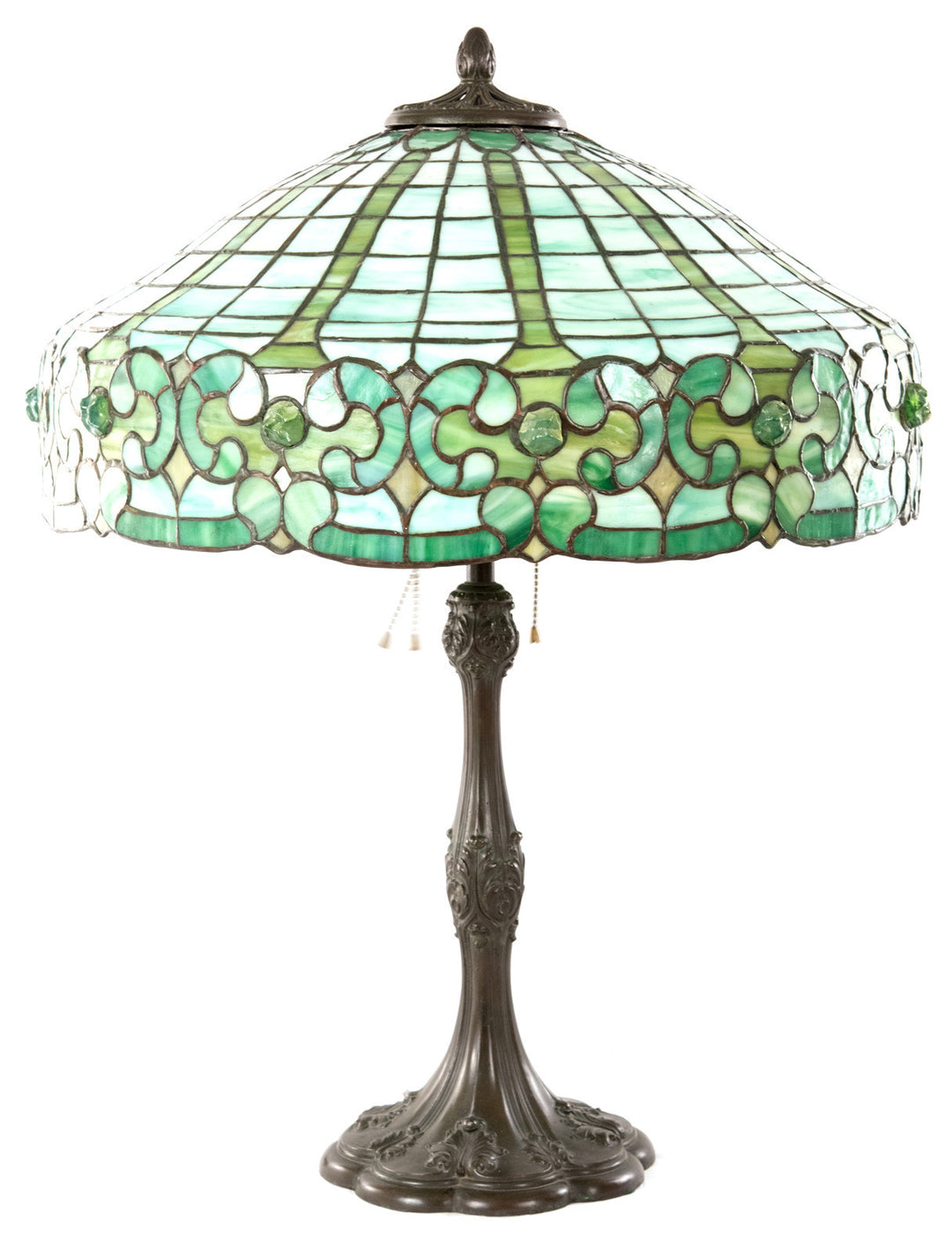 Stained Glass and Bronze Table Lamp