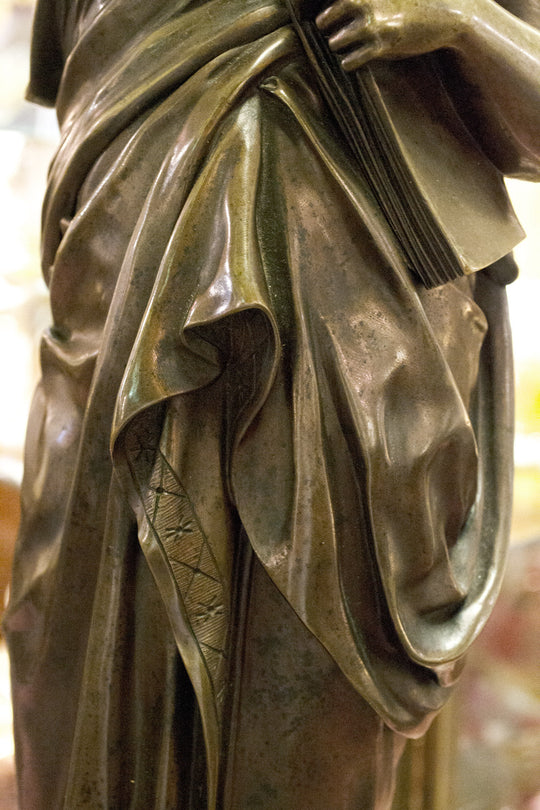A Pair of Monumental Figural Candelabra on Stands by Émile Picault