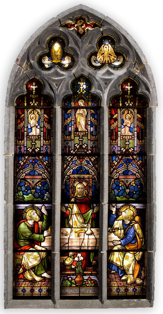 Gothic-style Stained Glass Windows Featuring the Life of Christ
