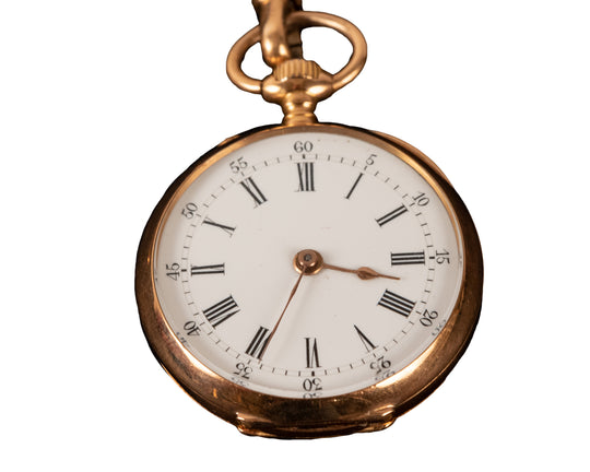 19th Century French 14-Karat Yellow Gold Lapel Watch