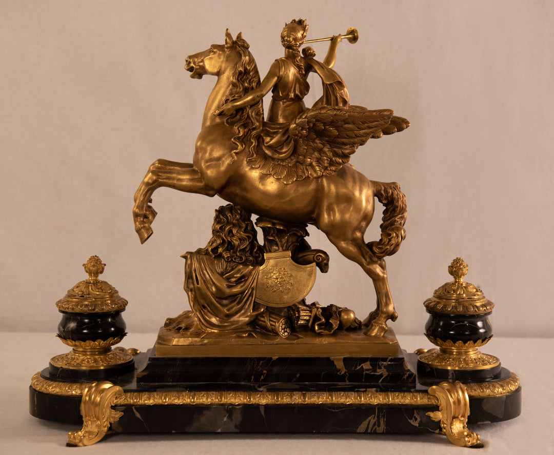 French Napoleon III Ormolu and Marble Inkstand (Encreir)